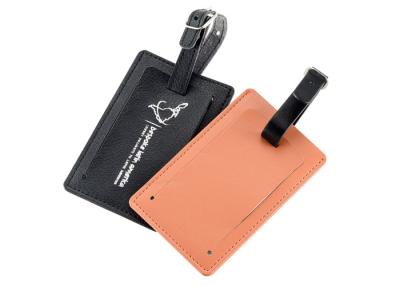 Chine PU Leather Travel Luggage Tag Customized Silk Screen Printing Logo Baggage Tag à vendre