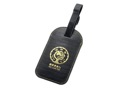 China Etiqueta de cuero del equipaje del viaje de la PU del sellado de oro con el regalo de la publicidad de la correa de la hebilla en venta