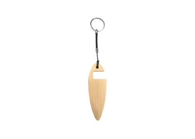 China Bamboo Metal Key Holder Phone Holder Nature Bamboo Color Wooden Metal Keyring for sale