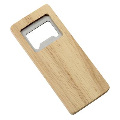 China Bamboo Square Metal Bottle Opener - Eco Friendly And Stylish for sale