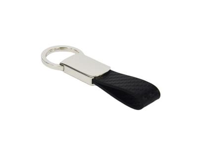 China Carbon Fibre Leather Key Chains Metal PU Braided Leather Keychain Snap Hook for sale