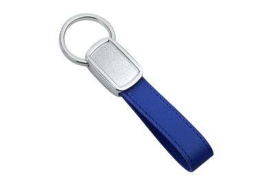 China Color Tape PU Blue Leather Keychain Green Personalized Epoxy Doming Logo for sale