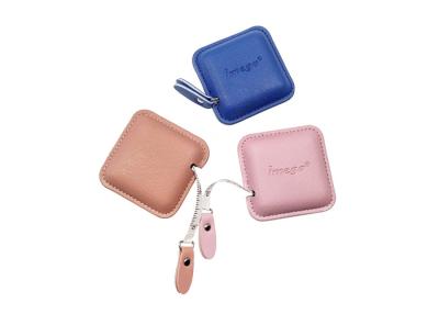 China Colorful 20mm Pink Retractable Tape Measure Body Personalized ABS PU Leather for sale