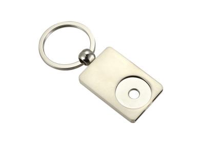 China Iron UV Printing Metal Keychain Holder Rectangle Trolley Coin Keyring for sale
