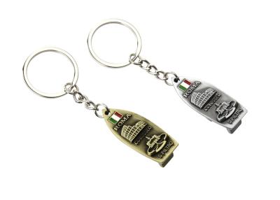 China Bullet Cute Metal Keychain Zinc Alloy Metal Bottle Opener Keychain 15mm Thick for sale