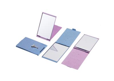 中国 アルミニウム紫色の化粧品のポケット ミラー60mmの小さい財布ミラー 販売のため