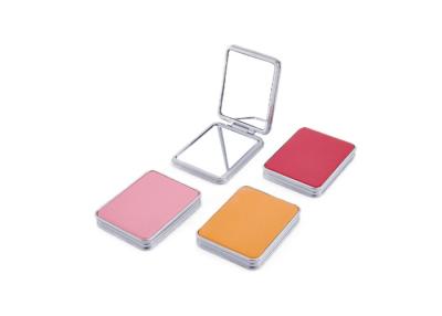 China Foldable PU Cosmetic Pocket Mirror 11mm PU Rectangle Small Hand Mirror for sale