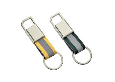 China Lembranças chaves do suporte da lona brilhante da espessura da porta-chaves 9mm do gancho da pressão do metal da correia à venda