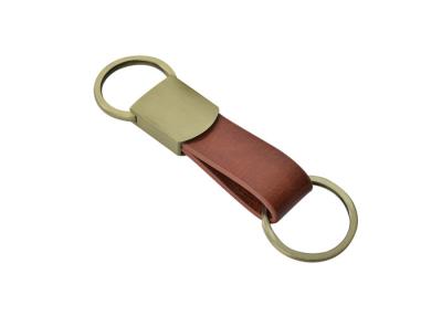 China Pantone Leather Key Ring Holder Color Tape 10mm Brass Plating Personalised for sale