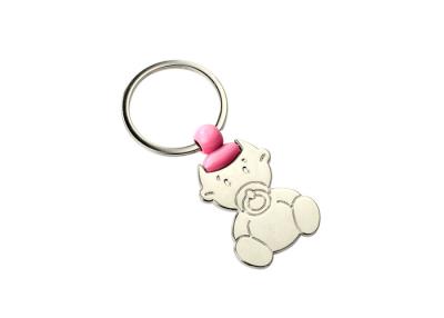 China Baby Pattern 2mm Cute Metal Keychain Shopping Trolley Token Keyring for sale