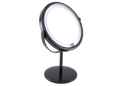 China PU Leather Small Round Makeup Mirror Rotatable Round Cosmetic Mirror for sale