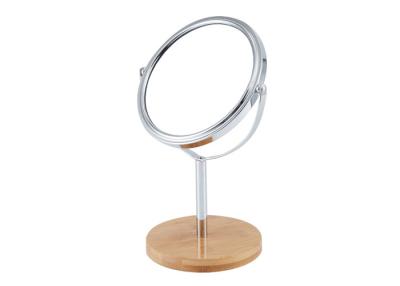 China Eco Friendly Cosmetic Table Mirror Double Sides Wooden Desktop Mirror Bamboo for sale