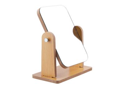 China Espelho tomado partido dobro da composição do retângulo Rotatable de madeira do espelho da mesa redonda à venda