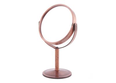 China Round Rotatable Cosmetic Table Mirror Double Sides Mini Rose Desk Top Mirror for sale