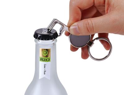 China Key Shape Personalized Metal Bottle Opener Keychain Silver Vintage for sale