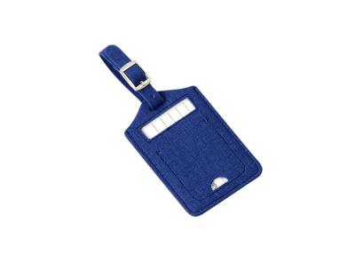 China Pantone Color Rectangle Fabric Luggage Tag Travel Pu Leather Advertising Gift for sale
