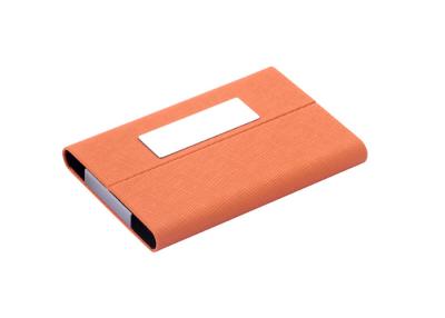 China Debossing Name Card Holder Magnetic Closure Zinc Alloy Pu Leather Card Holder for sale