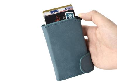 China RFID Credit Card Organizer Wallet Insert PU Leather UV Printing Aluminum for sale