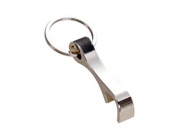 China PU Leather Engraved Metal Bottle Opener Nickel Plating With Zinc Alloy Keyring for sale