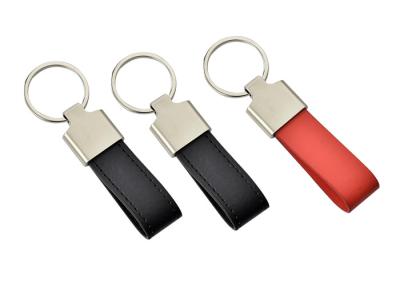 China Customized Logo Leather Key Chains Zinc Alloy Laser Engraving Mini Key Holder for sale