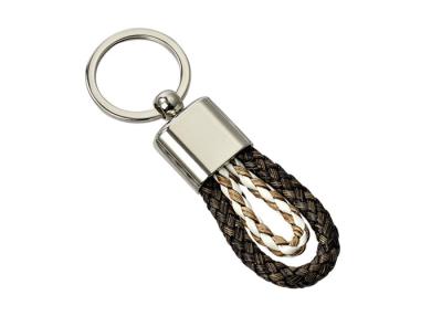 中国 PU Braided Rope Leather Key Chains Weave Knitting Handmade Car Key Ring 販売のため