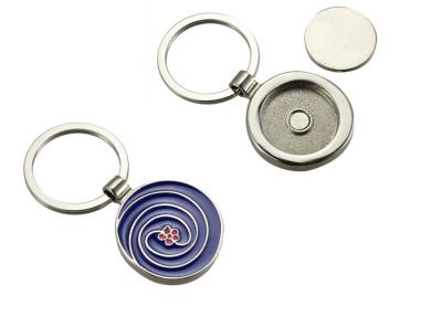 China Color Filling Multifunction Trolley Token Coin Metal Keychain Holder Keyring for sale