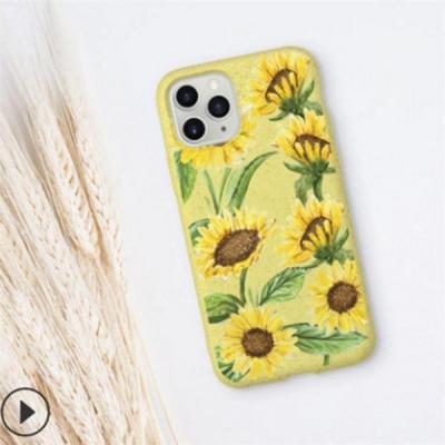 China ODM Biodegradable Mobile Protector Cover Case Painted Sunflower for sale