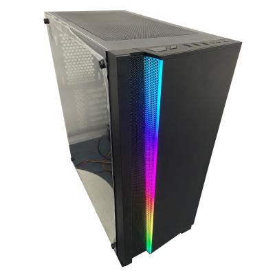 China ATX ITX Computer Cabinet RGB Time Tunnel Full Tower Glass PC Case 36cm Radiator for sale