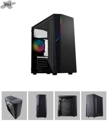 China Micro ATX cpu Computer Cabinet RGB Light 12CM With Full Acrylic Panel for sale