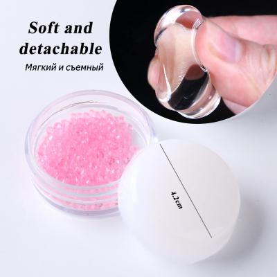China Slaon Nail Art Stamper 4.2cm Silicone Nail Stamper 4.2cm Pink White Pink Jelly Nail Stamper DIY French Nail Stamping Tool for sale