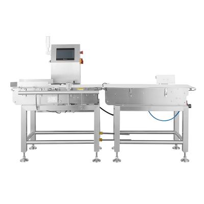China Automatic Conveyor Belt Food Scale Check Weigher With Rejector System Combined Convey Belt Checkweigher for Food for sale