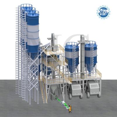 China Customrized Dry Powder Mortar Mixer Cement Skim Coat Floor Tile Adhesive Production Line for sale