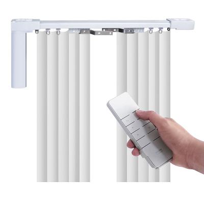 China Ceiling Mounted Motorized Electric Ripple Fold Curtain Track S Type Straight Smart Curtain for sale