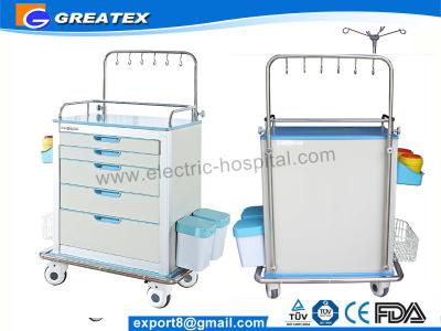 China Multifunction 5 Drawers Steel Mobile Medical Procedure Carts / Medical Equipmen Trolley for sale