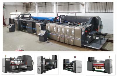 China Aduana automática completa de fabricación del color de la máquina de la caja de cartón acanalado en venta
