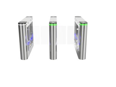 China Stainless Arm Swing Gate Turnstile Gate With Led Lighting Card QR Code for sale
