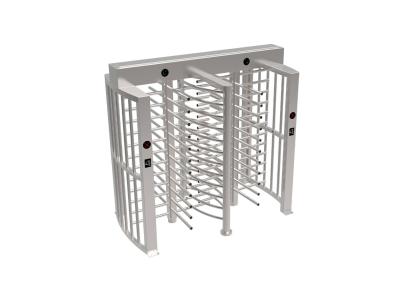 China Double Channel Revolving Full Height Turnstile SUS304 Brushed Stainless Steel for sale