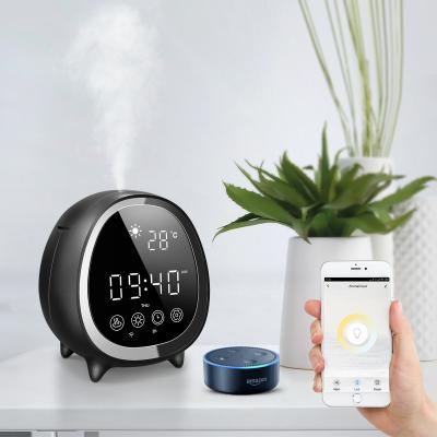 China Smart Home Ultrasonic Cool Mist Aromatherapy Essential Oil Diffuser with Touch Control Clock Weather Display for sale