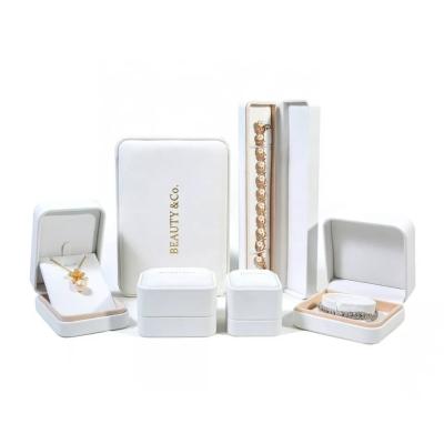 China Custom Logo Jewelry Packaging Box High End Pu Leather Material for sale