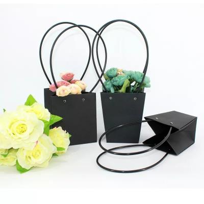 China Florist Gift Printed Paper Carrier Bags Waterproof Bouquet Bags With Handles for sale