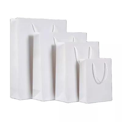China 350g Grocery Printed Paper Carrier Bags Kraft Brown White Paper Gift Bags for sale
