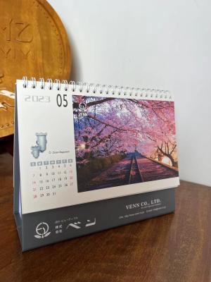 China Matt Artpaper Paper Place Calendar Stitching Binding PU Leather for sale