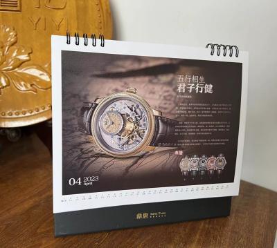 China Customized Foil Stamping Printable Desk Calendar Double Sided 250g for sale