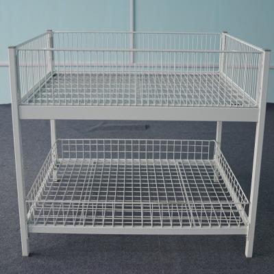 China Advertising Retail Display Wire Baskets Double Layers 150KG Loading Capacity for sale