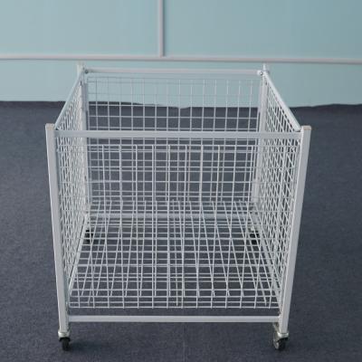 China Supermarket Retail Display Baskets Steel Wire Dump Bins With Wheels for sale