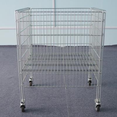 China Wire Display Baskets , Steel Rolling Dump Basket Customized Color for sale