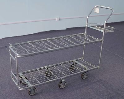 China Rolling Wire Trolley Cart  , Supermarket Shopping Trolley For Warehouse for sale