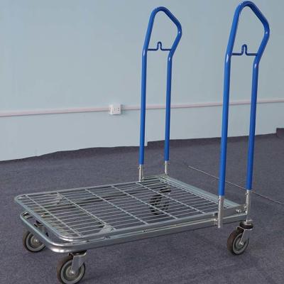China Silver Logistics Trolley Grocery Hand Pull Carts L*W*H 1003*670*1153 Size for sale