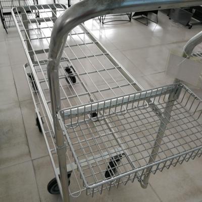 China 6 Wheel Shopping Trolley Strong Frame Stock  Platform Structure for sale