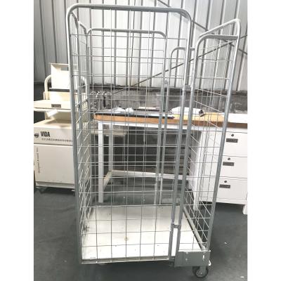 China Heavy Duty Wire Mesh Storage Cage Four Wheel OEM Service Accepted for sale